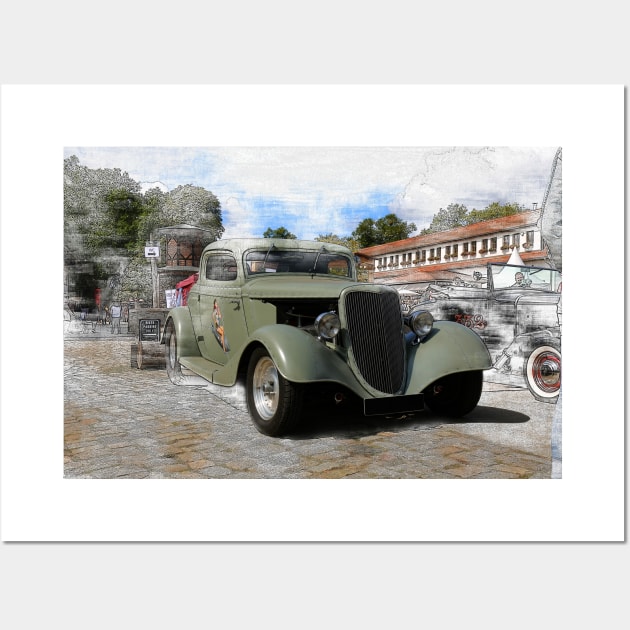 1934 Ford - Pencil, Original Wall Art by hottehue